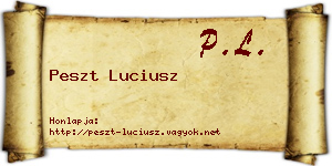 Peszt Luciusz névjegykártya